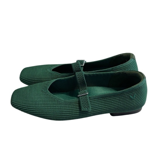 Vivaia Margot Square-Toe Mary Janes Size 39.5 US 8.5 Forest Green Office Party - Picture 4 of 9